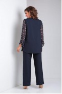 Милора-стиль 1171 синий+штрихи (широкие брюки)