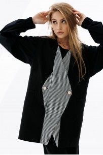 NIKVA 709-2 чёрный+чёрно-белая гусиная лапка NIKVA 709-2 чёрный+чёрно-белая гусиная лапка