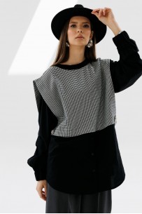 NIKVA 716-1 чёрный+чёрно-белая гусиная лапка NIKVA 716-1 чёрный+чёрно-белая гусиная лапка