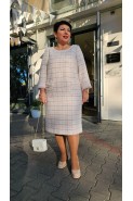 Vittoria Queen 22123  меланж клетка розовый