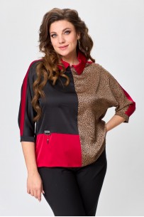 Solomeya Lux 968D черный с красным+леопард