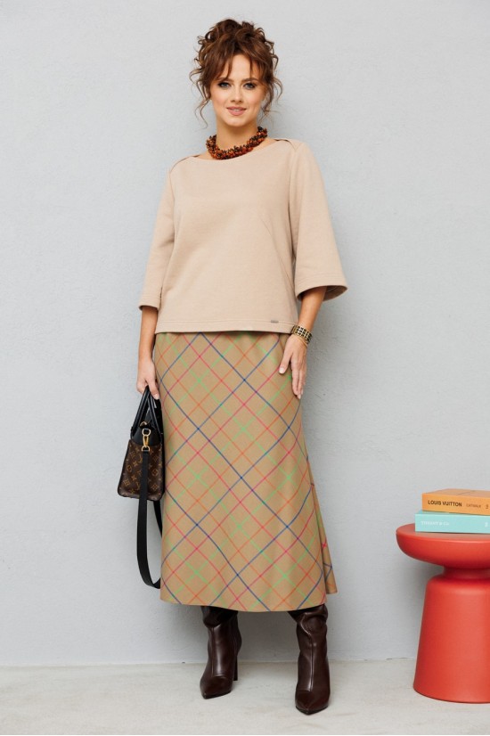 Anastasia 1174 бежевый/клетка