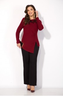 Liliana 1383БрПн бордо+черный
