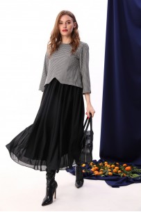 NIKVA 740-10 чёрный+чёрно-белая гус лапка