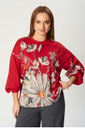Gizart 15345 красный, серый, ромашки
