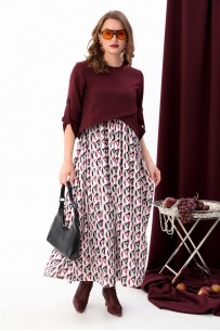 NIKVA 740-15 винный+ромбы бургунди