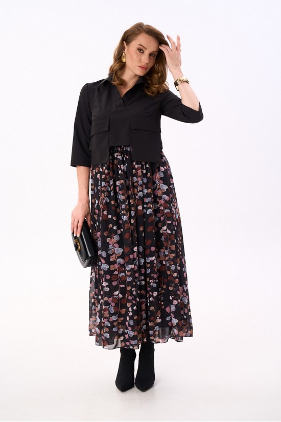 NIKVA 514-3 чёрный и листья мультиколор