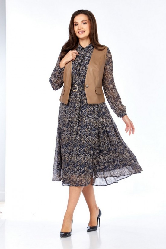 Милора-стиль 1380 синяя абстракция с капучино