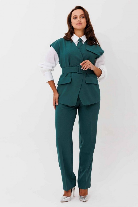 MisLana 12522 морская волна с белой блузой