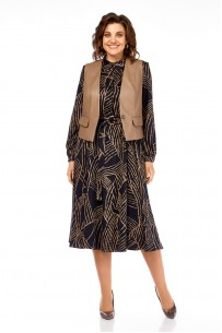 Милора-стиль 1380/1 черный + капучино (листья)