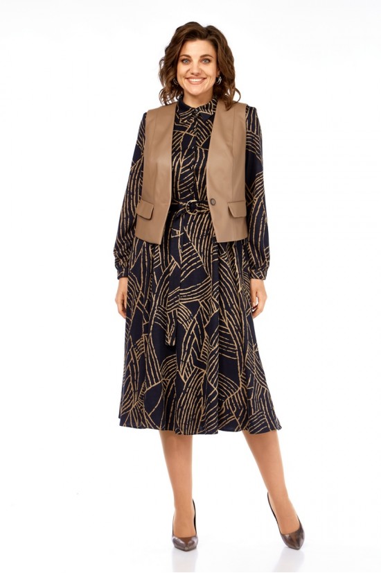 Милора-стиль 1380/1 черный + капучино (листья)