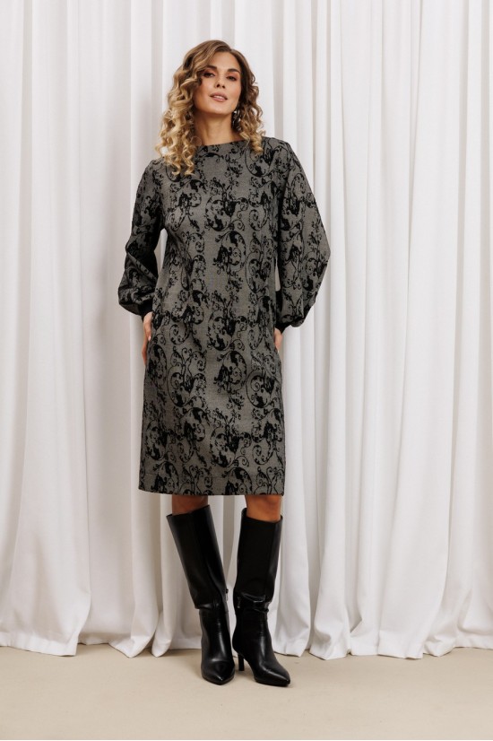 Gizart 7385/1 серо-черный с цветами