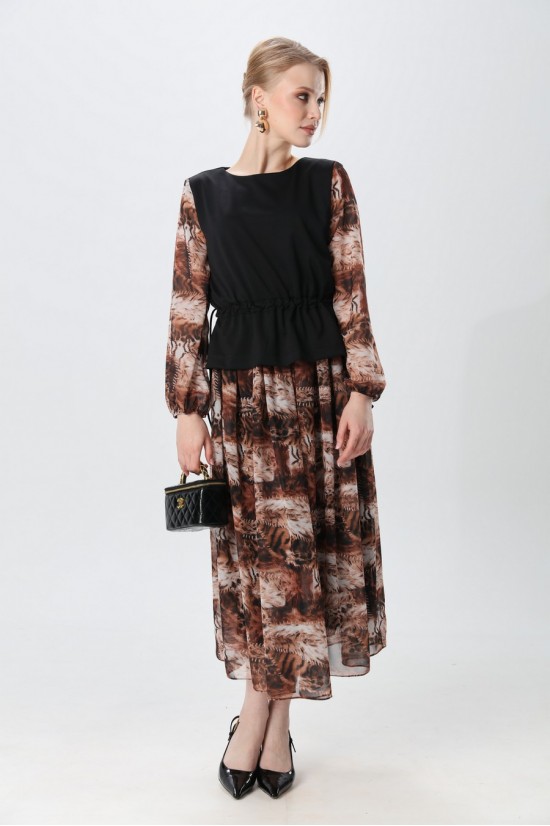 NIKVA 740-26 чёрный и тигровая абстракция