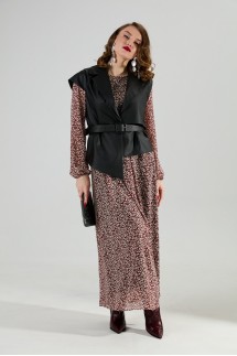 NIKVA 1020-4 листочки бургунди и чёрный