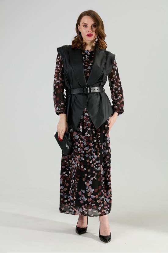 NIKVA 1021-1 листья мультиколор и чёрный