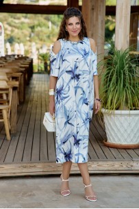 Vittoria Queen 28633 молочный, синий, принт Vittoria Queen 28633 молочный, синий, принт