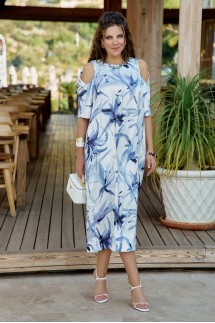 Vittoria Queen 28633 молочный, синий, принт