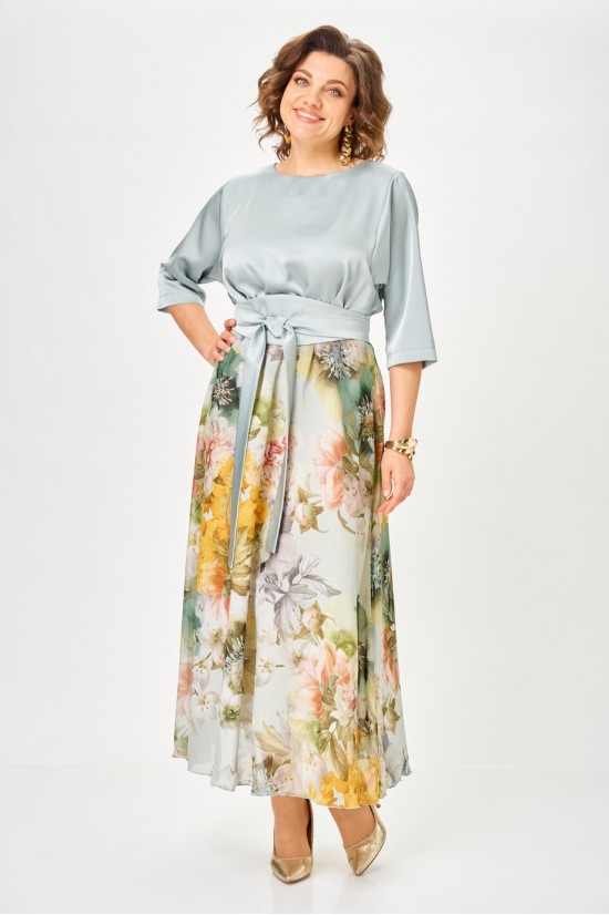 Anastasia Mak 1229-Ш голубой+цветы