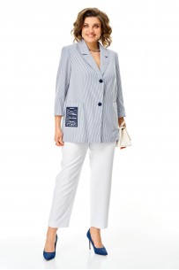 Карина Делюкс 1444 голубой+белый