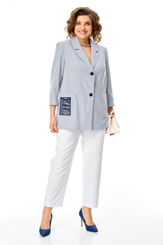 Карина Делюкс 1444 голубой+белый