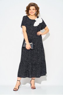 Liliana 1528 черный в белый  горох