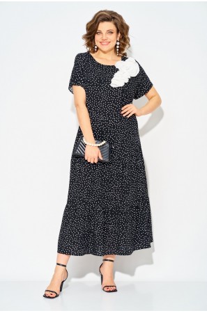 Liliana 1528 черный в белый  горох