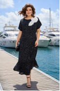 Liliana 1528 черный в белый  горох