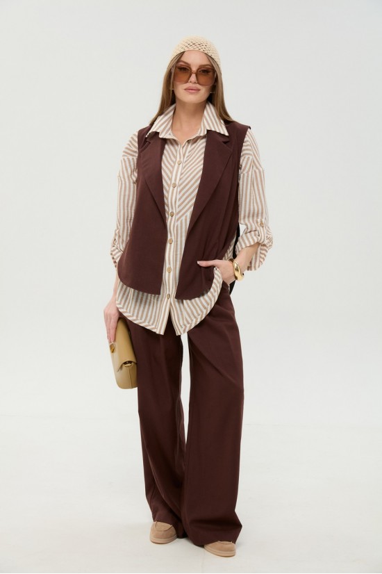 NIKVA 956-4 шоколад и песочные полосы