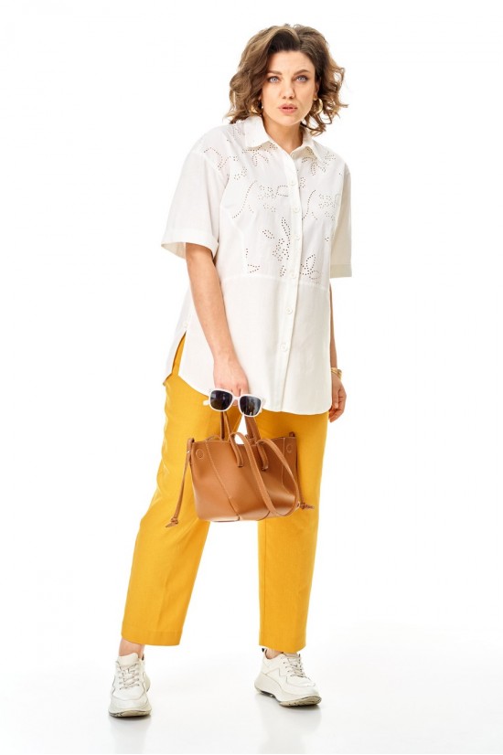 Карина Делюкс 1446 молочный+желтый