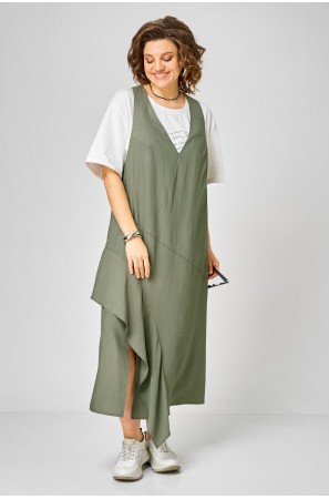 Карина Делюкс 1437 молочный+зеленый