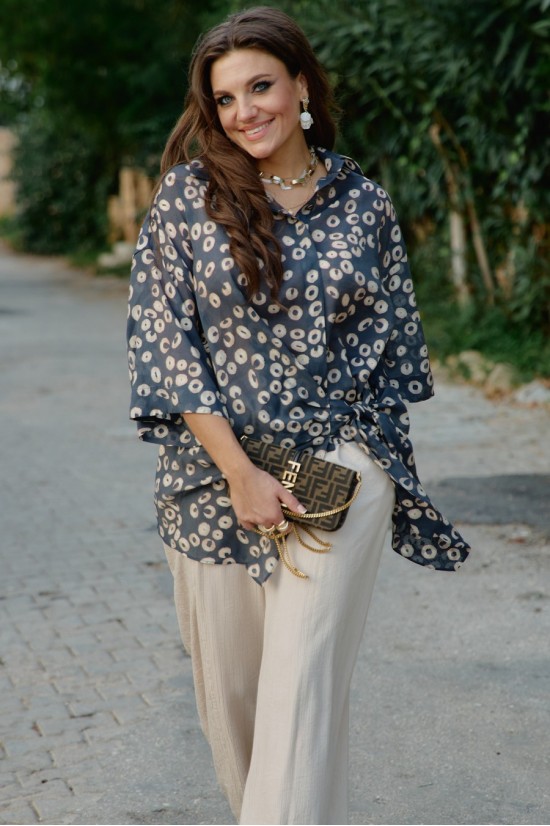 Vittoria Queen 28613бл серо-синий, принт горохи