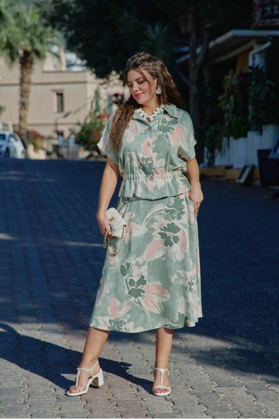 Vittoria Queen 28813 зеленый меланж, принт