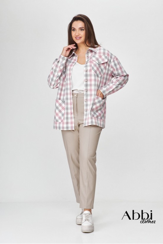 ABBI Style 5002 розовая клетка+беж